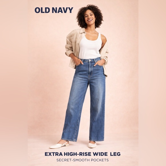 Old Navy Extra High-Rise Wide Leg Jeans – NWOT - Picture 3 of 3